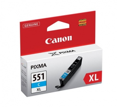 CLI-551CXL Tintapatron Pixma iP7250, MG5450, MG6350 nyomtatókhoz, CANON, cián, 11ml